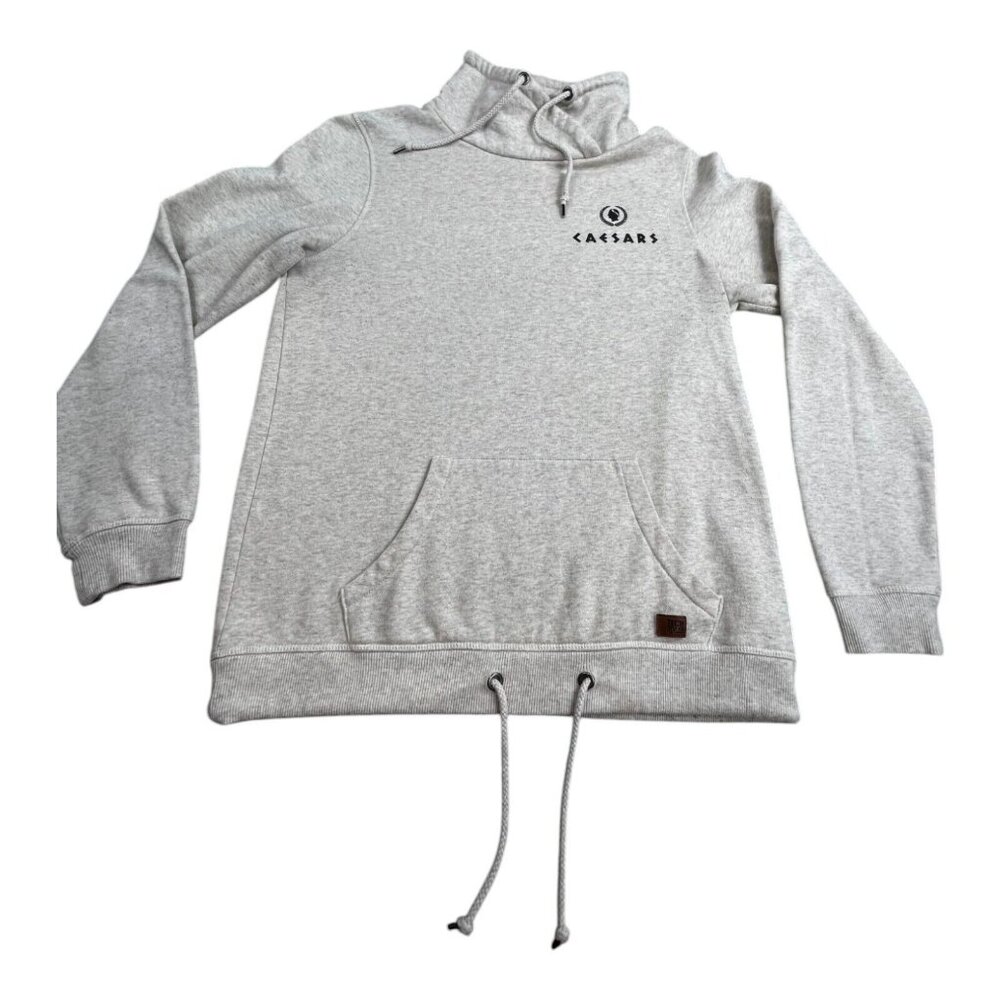 Caesars Pullover Sweatshirt Men's L Gray Fleece Lined Logo Graphic Cotton Blend